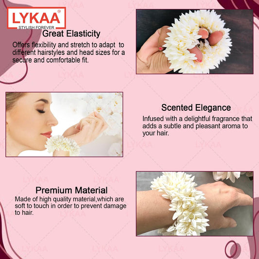 20633 Scented Jasmine Mogra Gajra plain white Phool Hair Accessories For Women & Girls