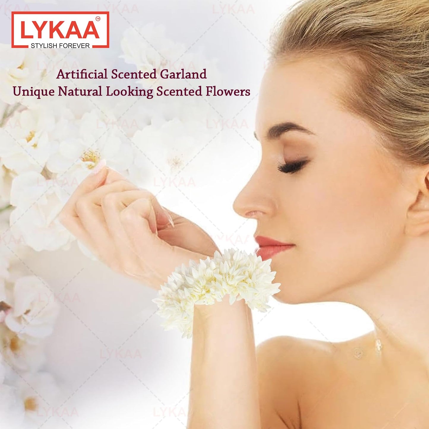 20633 Scented Jasmine Mogra Gajra plain white Phool Hair Accessories For Women & Girls
