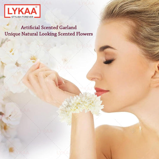 20633 Scented Jasmine Mogra Gajra plain white Phool Hair Accessories For Women & Girls