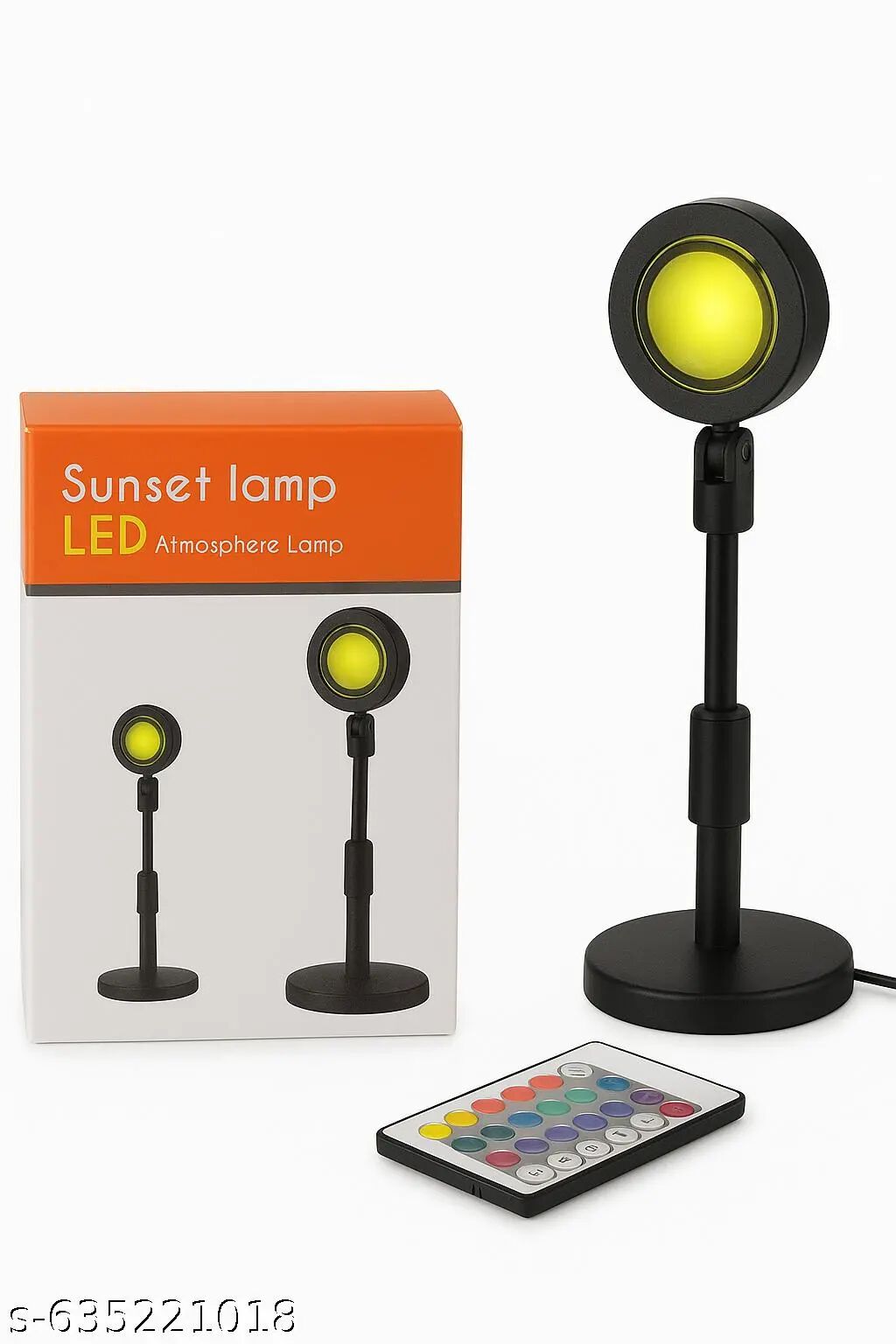 20641   16-Color Sunset Projection Lamp with Remote & USB | 360° Rotating LED Light for Ambiance, Selfies, Parties & Home Décor