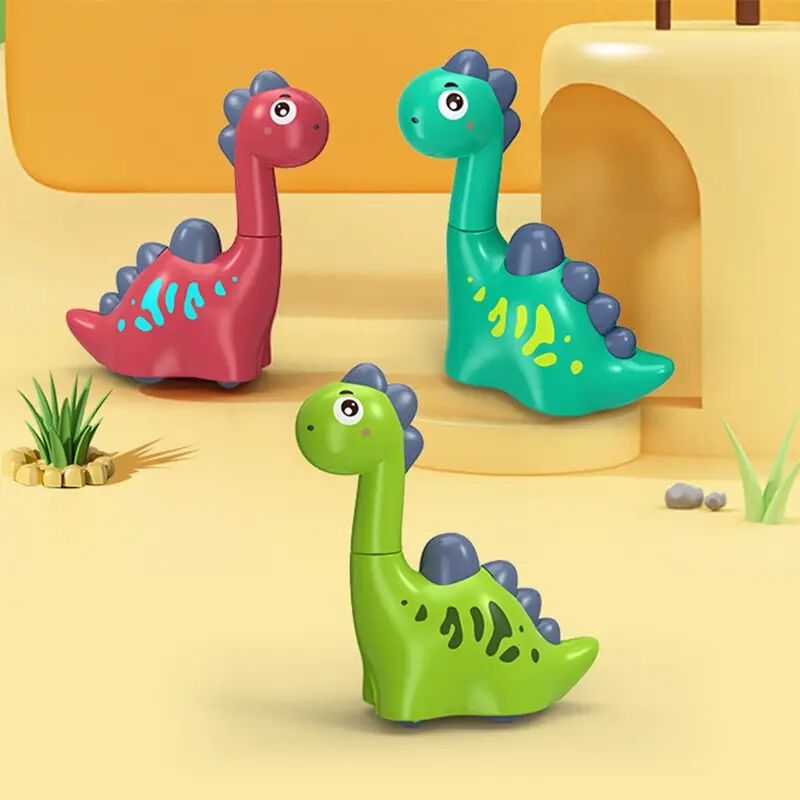 20643 Pull+Push 2 in 1 & Go Dinosaur Toy for Kids, Multicolour, Press & Go Dino Vehicle with Wheels, Safe Durable Plastic {Multicolor}