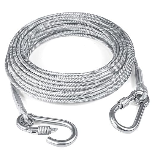 20644 Heavy Duty Clothes Drying Rope 10 Meter with Hooks | Strong Steel Clothesline for Balcony, Travel, Camping & Home Use