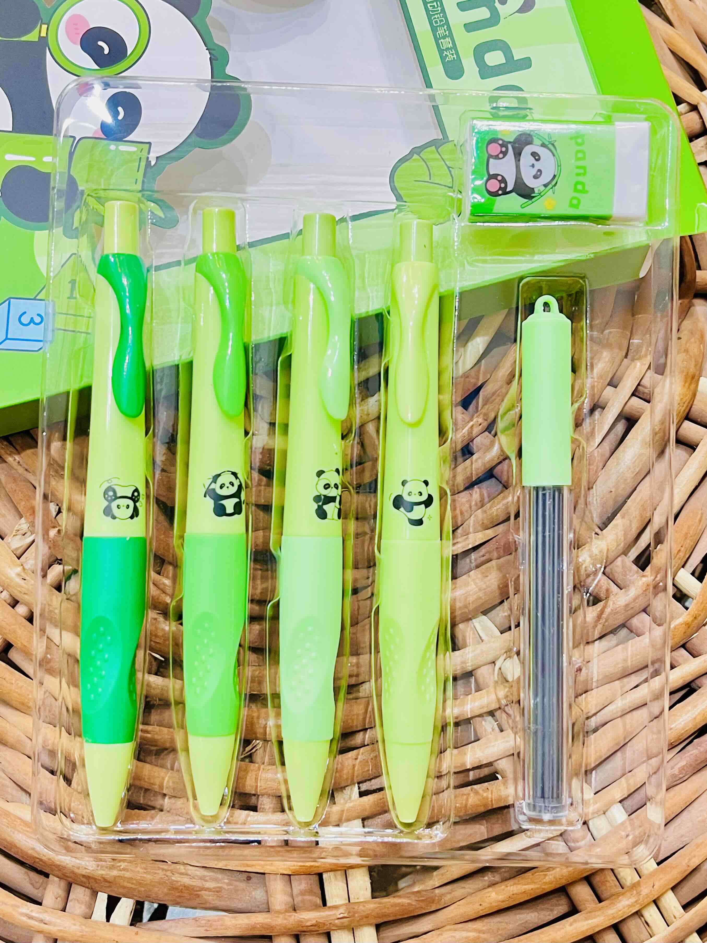 CYX-679 Cute Panda Cartoon Pencil Set of 5
