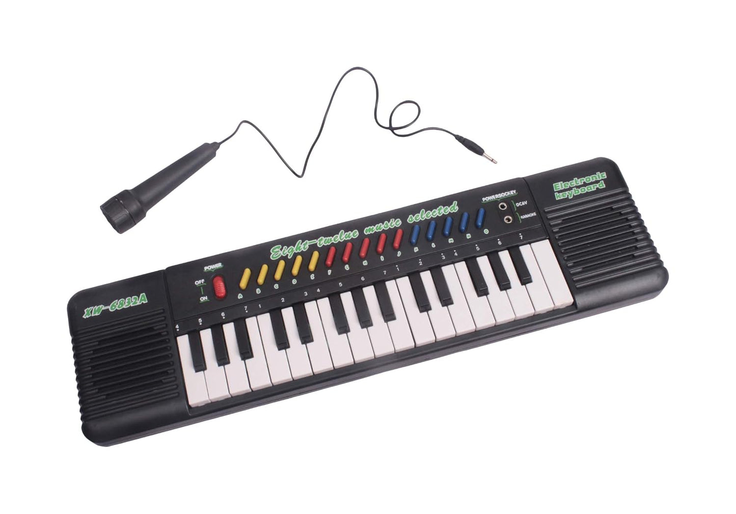 6832A Kids Piano Keyboard with Mic | 32 Keys, 15 Built-in Sounds & Effects | Electronic Musical Toy for Boys & Girls Age 3-8 | Educational & Recording Keyboard for Beginners