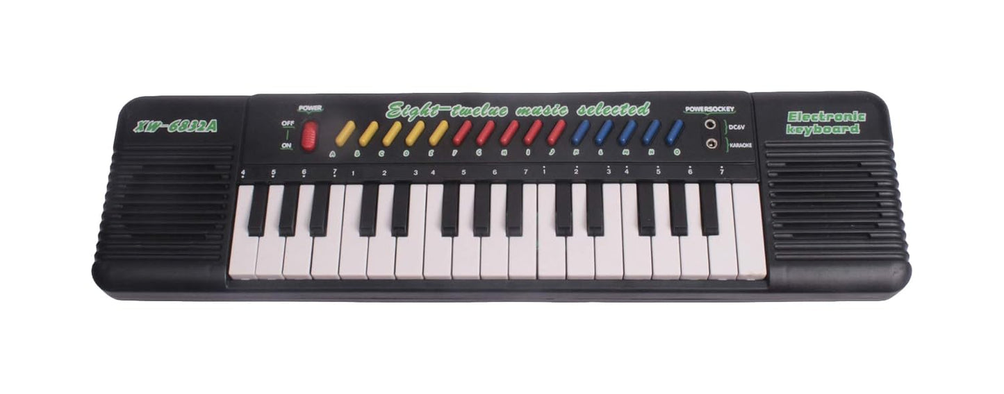 6832A Kids Piano Keyboard with Mic | 32 Keys, 15 Built-in Sounds & Effects | Electronic Musical Toy for Boys & Girls Age 3-8 | Educational & Recording Keyboard for Beginners