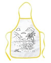 WC-02 Kids Aprons for Activities Drawing Painting & Coloring with Waterproof Apron, Palette, Paints and Brush/Kids- PACK OF 1- COLOR MAY VARY
