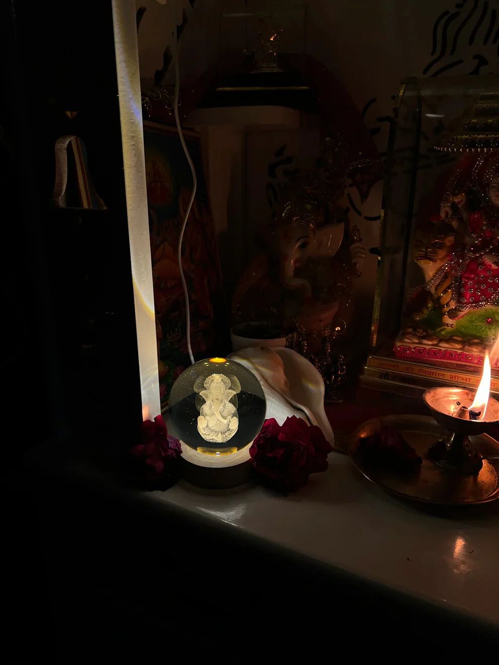 RG-405 GAJANAN GANESH 3D CRYSTAL BALL LAMP