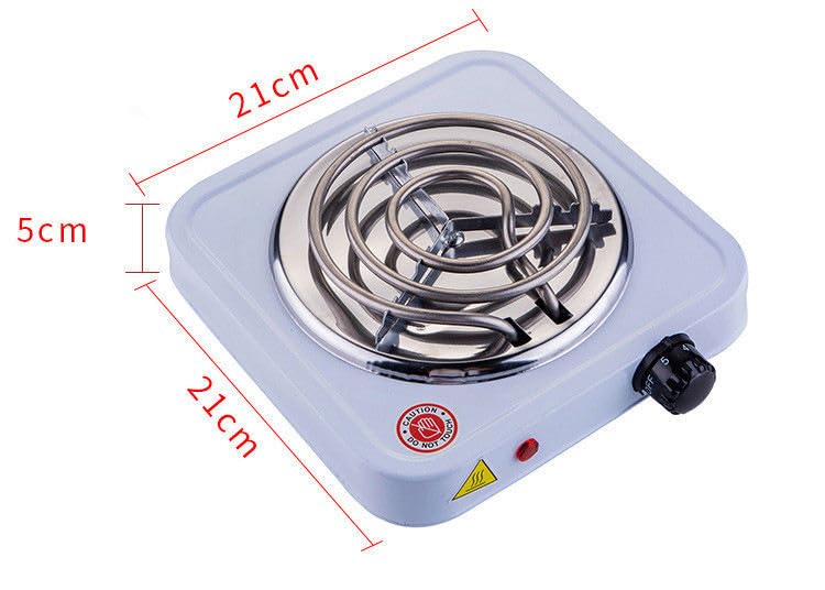 MP-2302 Single Burner Electric Coil Hot Plate, White, Steel, 1000 Watts, Adjustable Temperature Control, Corded Electric