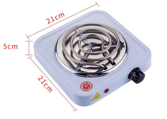 MP-2302 Single Burner Electric Coil Hot Plate, White, Steel, 1000 Watts, Adjustable Temperature Control, Corded Electric