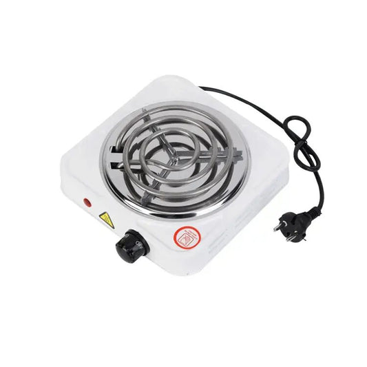 MP-2302 Single Burner Electric Coil Hot Plate, White, Steel, 1000 Watts, Adjustable Temperature Control, Corded Electric