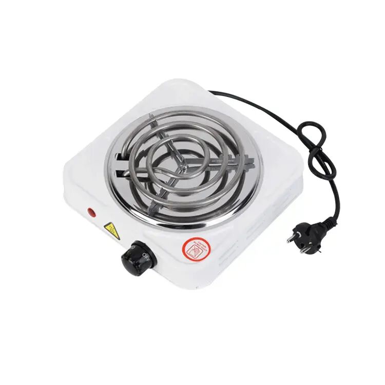 MP-2302 Single Burner Electric Coil Hot Plate, White, Steel, 1000 Watts, Adjustable Temperature Control, Corded Electric