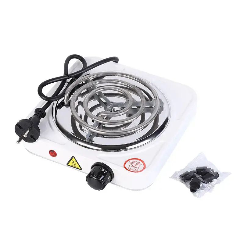 MP-2302 Single Burner Electric Coil Hot Plate, White, Steel, 1000 Watts, Adjustable Temperature Control, Corded Electric