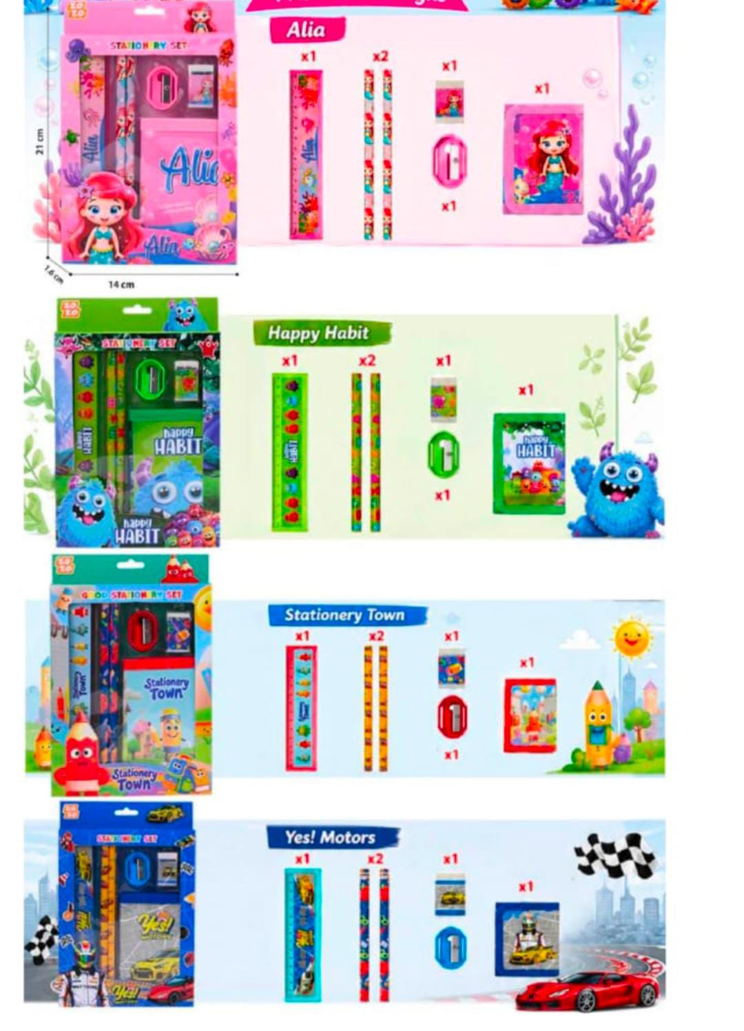 ST-17 Stationery Gift Set for Kids , Cute Cartoon Pencil Case | Birthday Gift | School Essentials