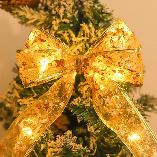 YGD-17  Gold Fairy LED Ribbon Strip String Lights Festival Decor for Outdoor Tree Garden Indoor Party Supplies {2 M}