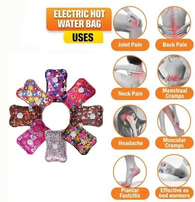 21091 Rechargeable Electric Hot Water Bag for Pain Relief {Multicoolor}