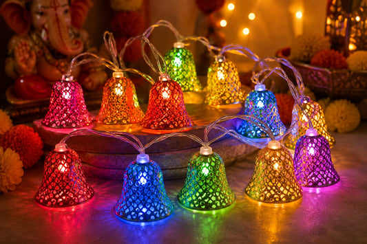 21112 Festive multicolor LED string light Jhumka shaped Size-13*7*9