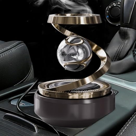 CP-S18 Solar Rotating Car Air Freshener-Refillable Aromatherapy Diffuser & Eco-Friendly Dashboard Air Purifier with Stylish Auto-Rotation, Solar-Powered Fragrance Diffuser for Car Interior