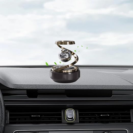 CP-S18 Solar Rotating Car Air Freshener-Refillable Aromatherapy Diffuser & Eco-Friendly Dashboard Air Purifier with Stylish Auto-Rotation, Solar-Powered Fragrance Diffuser for Car Interior