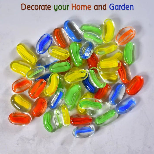 21116 Glass Gem Stone, Flat Round Marbles Pebbles For Vase Fillers, Attractive Pebbles For Aquarium Fish Tank.