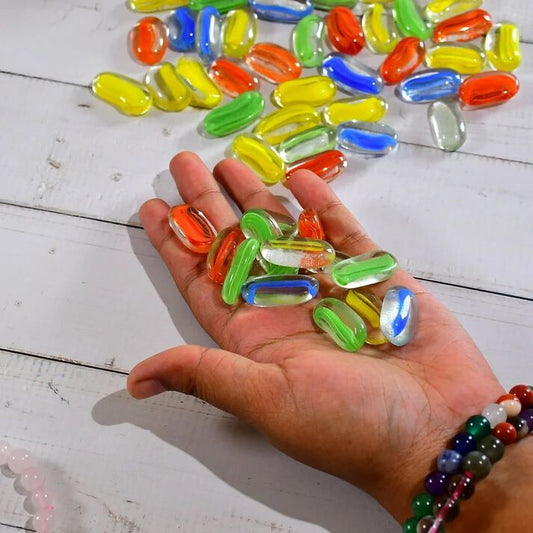 21116 Glass Gem Stone, Flat Round Marbles Pebbles For Vase Fillers, Attractive Pebbles For Aquarium Fish Tank.