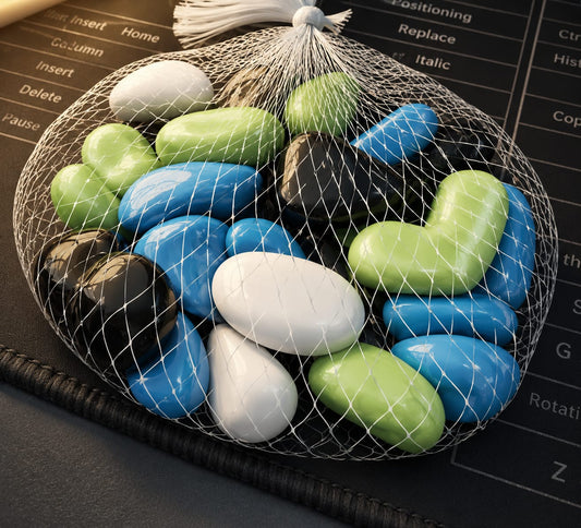 21117 Creations Milky Multi-color Kaju Glass stone/Pebble, Regular Asymmetrical Crystal Pebbles