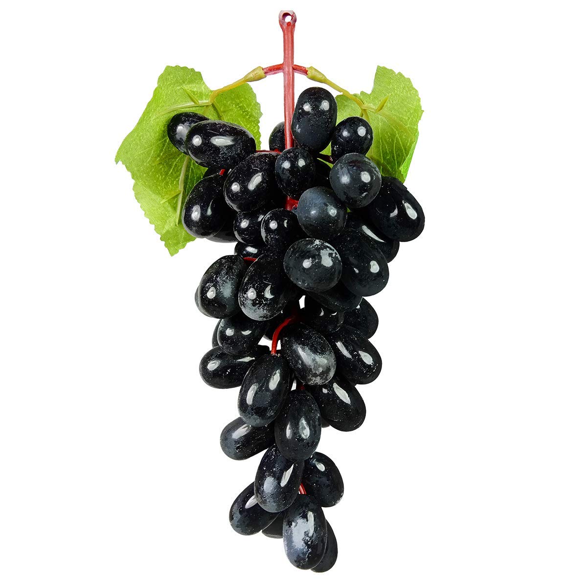 21120 Artificial Grape Bunch with Leaves | ECOSPEL Green Grape Bunch for Car Hanging Home Decor, Table Decor | Medium Size {Green/ Black Grape}