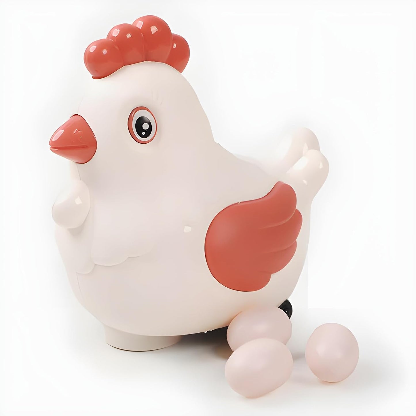 X-135 Bump and Go Hen Toy with Music for Kids, 3 Egg Laying Hen Toy, Rotating Electric Lay Egg Hen, Chicken Toys Kids with Music