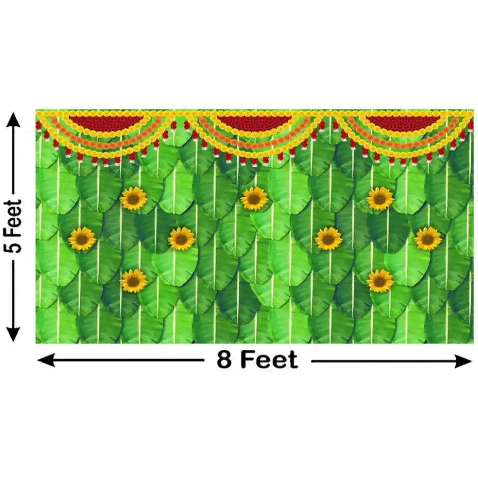 PJD-313 Festive Backdrop Decorative Curtain Cloth For katha Pooja decoration wedding haldi (5x5 ft)