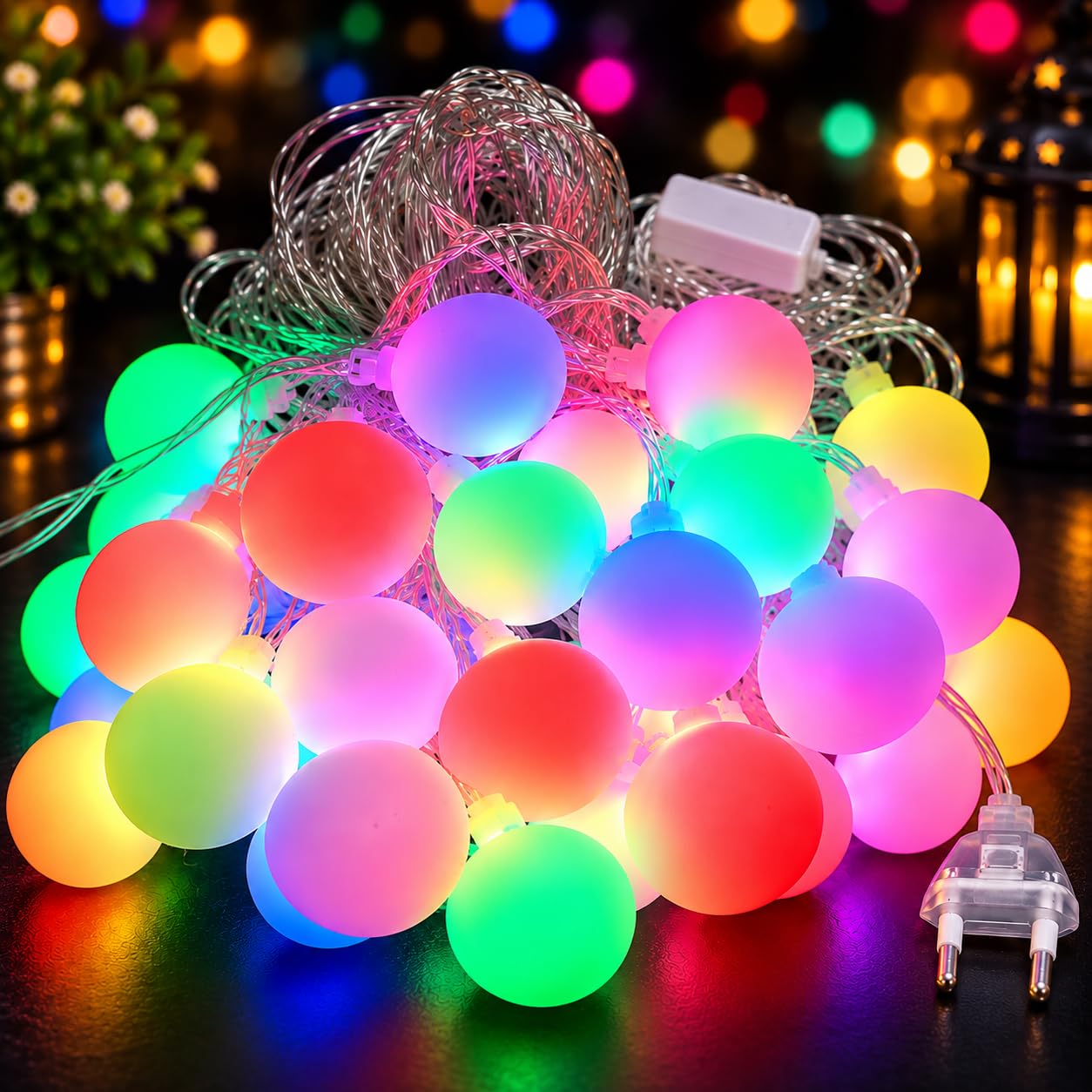 21282 25 LED Globe String Lights 10 Meter for Multicolor Home Decoration, Fairy Lights for Living Room, Balcony, Garden, Terrace & Wall Décor, Party, Wedding, Birthday, Diwali & Festivals