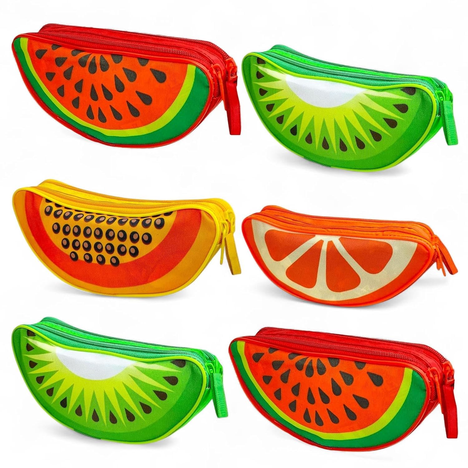 21287 Fruit Shape Pouch for Kids & Women, Cute Zipper Storage Case for Stationery, Makeup, Coins & Small Accessories, Random Design  [Rrandom Colour]