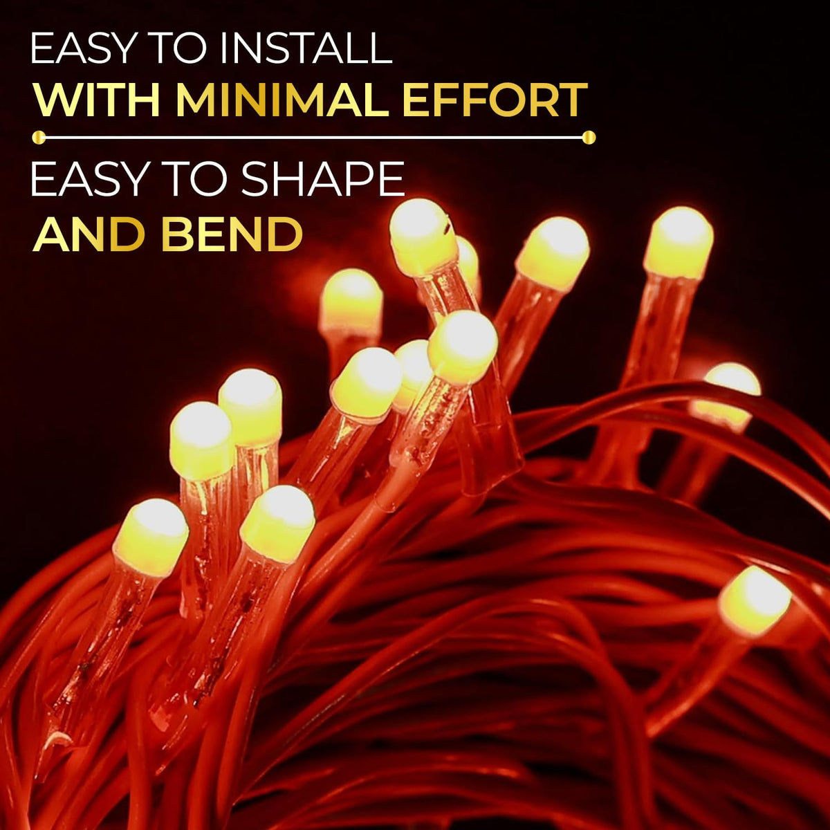 YGD-17 Lexton Lunar Ultra Bright Star Master  Light Plug Sourced 36 LEDS 11 Metre Best for Home Decorative, Indoor & Outdoor Decoration, Diwali, Christmas, Wedding Light (Pack of 1, Orange)