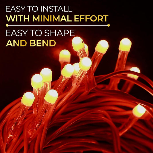 YGD-17 Lexton Lunar Ultra Bright Star Master  Light Plug Sourced 36 LEDS 11 Metre Best for Home Decorative, Indoor & Outdoor Decoration, Diwali, Christmas, Wedding Light (Pack of 1, Orange)