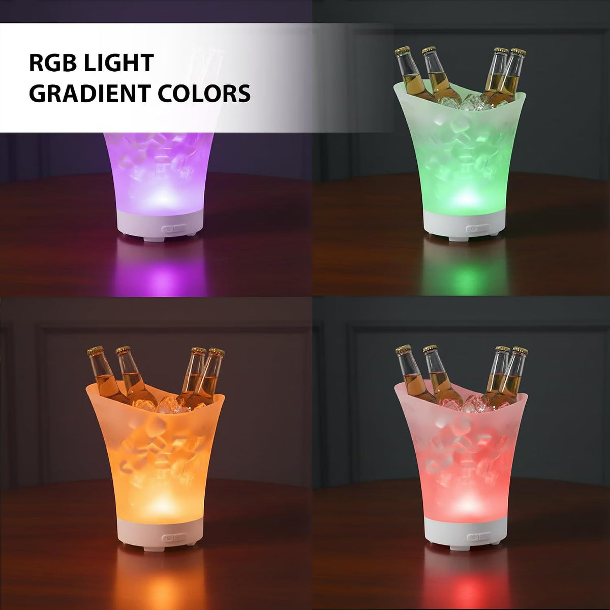 BE-99  Ice Bucket with Bluetooth Speaker LED Light, Rechargeable & Portable Party CoolerMulti-Color LED Party Tub for Drinks & Music Chiller & Sound in One Ideal for Parties & Events