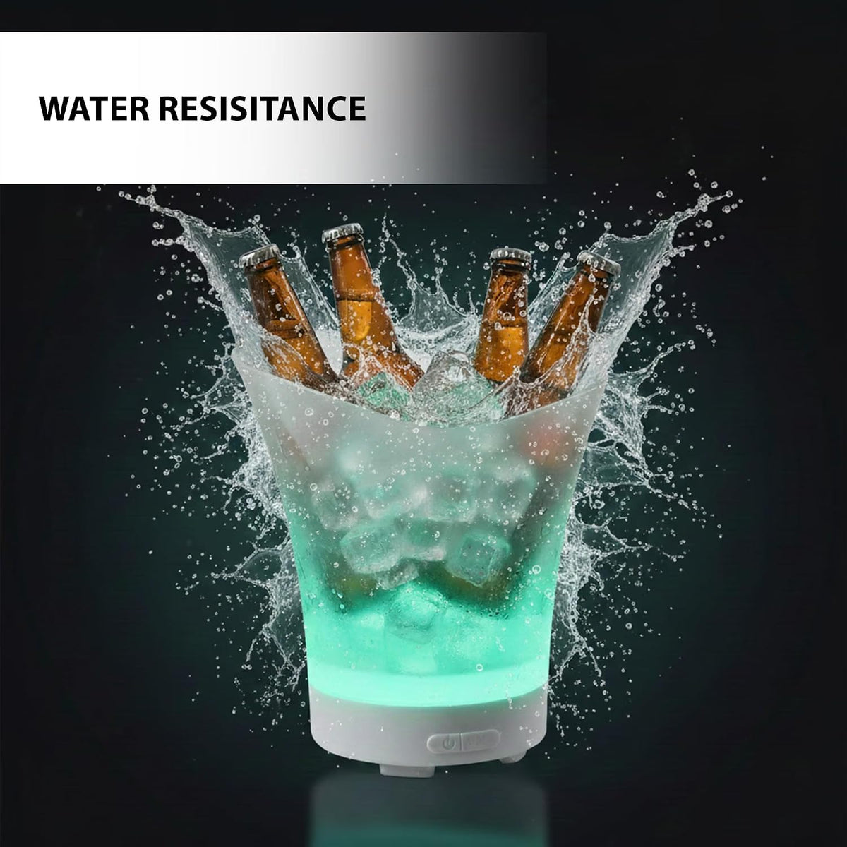 BE-99  Ice Bucket with Bluetooth Speaker LED Light, Rechargeable & Portable Party CoolerMulti-Color LED Party Tub for Drinks & Music Chiller & Sound in One Ideal for Parties & Events