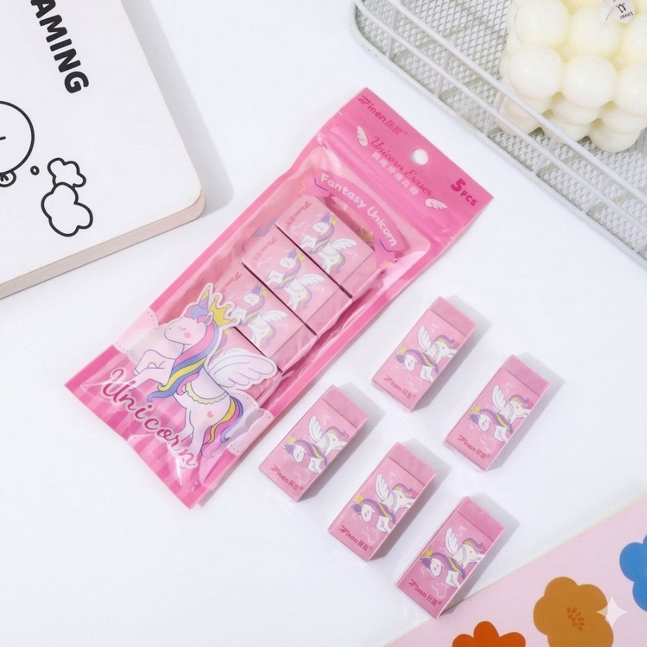 xp-2816 Aesthetic Kawaii Erasers Set | 5 Pcs Flexible