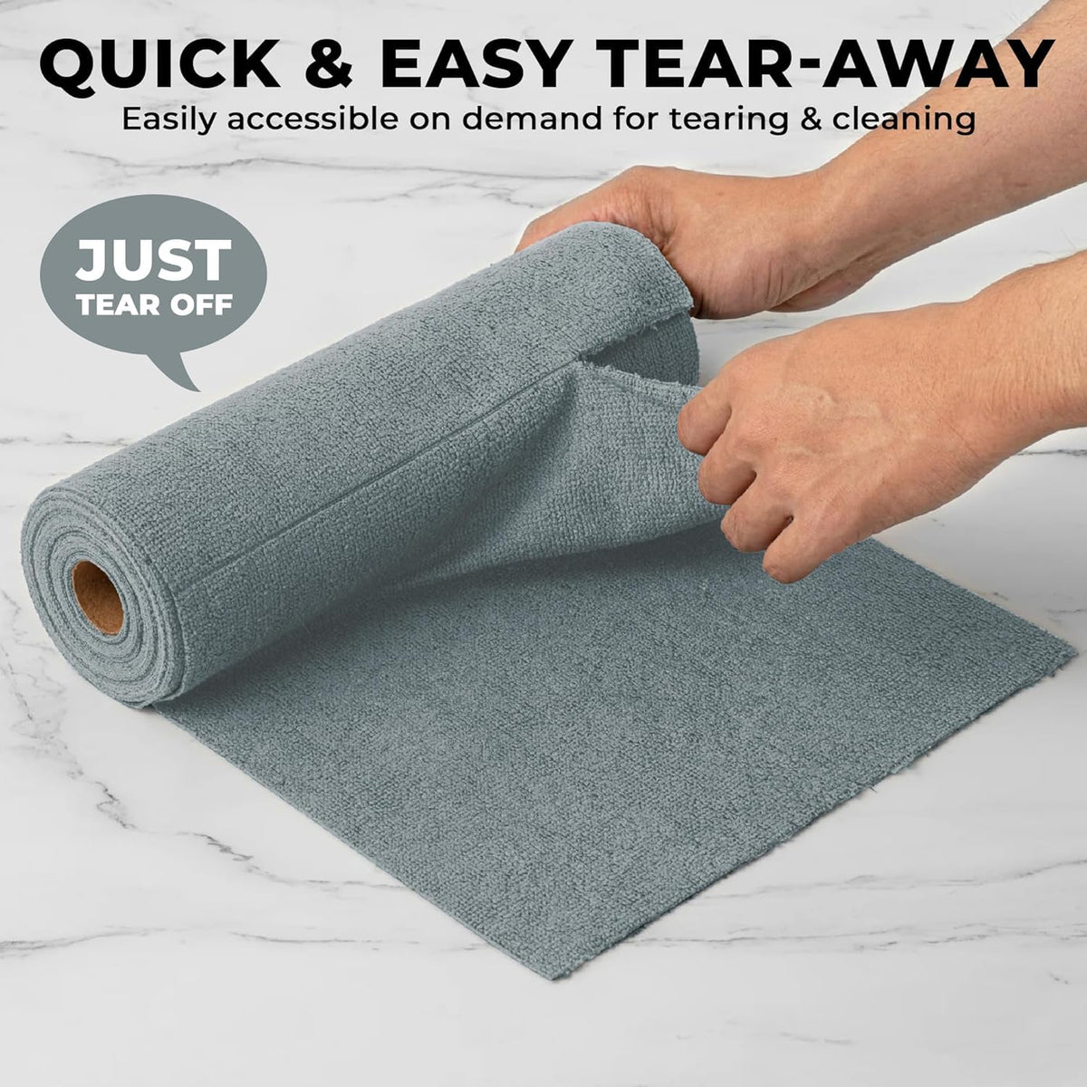 21303 Microfiber Cleaning Cloth Roll, 20Pcs, 4000 Times Washable - 10X Cheaper Than Paper Kitchen Towel Roll - Ultra Absorbent Lint Free Microfiber Cleaning Cloth for Kitchen - Tearable, Reusable
