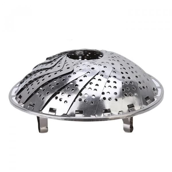 21306 Premium Stainless Steel Folding Steamer Basket (9.5 Inch) – Adjustable Vegetable Steamer Insert for Pots, Pans, and Instant Pot – Multi-Functional Kitchen Colander and Fruit Bowl