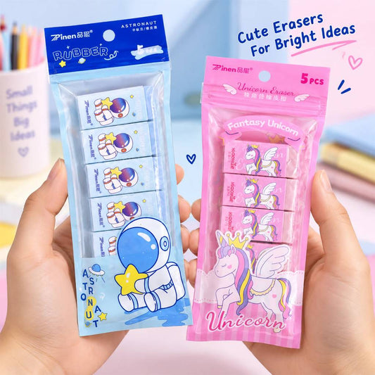 xp-2816 Aesthetic Kawaii Erasers Set | 5 Pcs Flexible