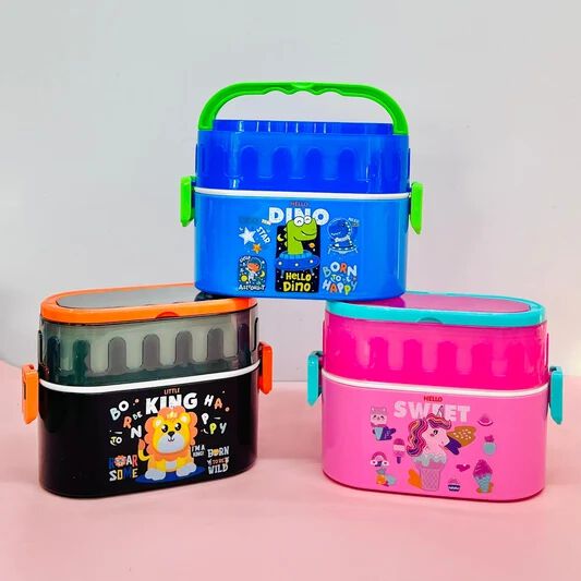 21312 Cartoon Lunch Box – Double Layer Tiffin with Handle