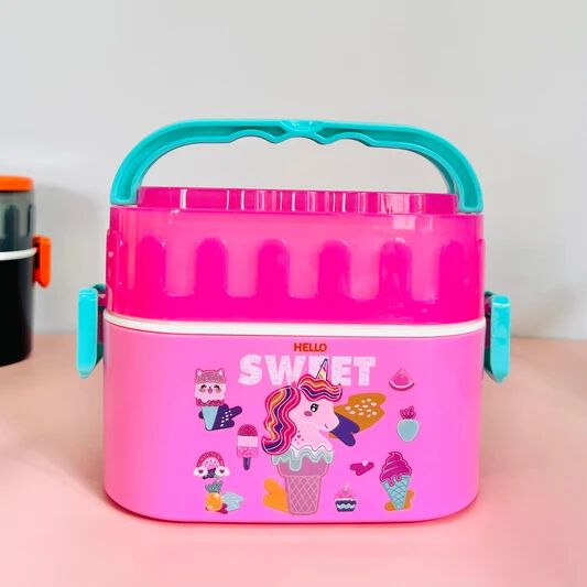 21312 Cartoon Lunch Box – Double Layer Tiffin with Handle