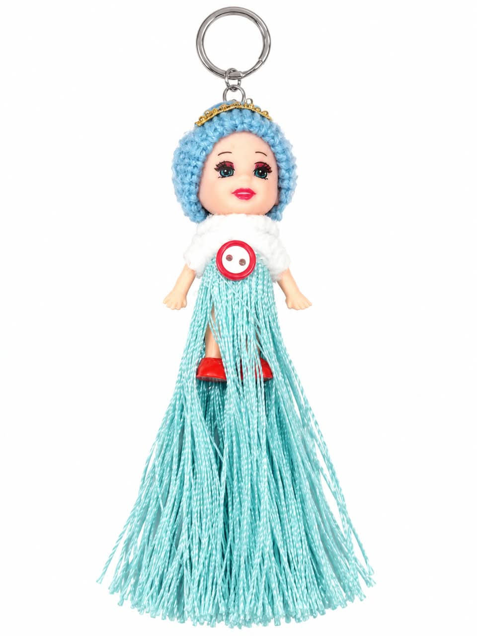 21347 [PACK OF 12] Adorably Cute Knitted Hat Mini Doll Tassel Keychains