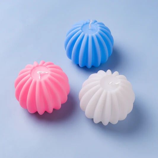 21248 Sector Shape Candle Mold I 3D Fondant Geometric Irregular Stripped Round Silicone Pillar Epoxy Mould I Slotted Sphere Candle Mould I for DIY