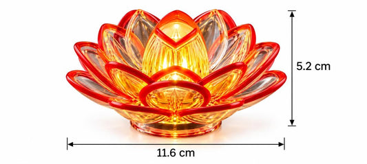21376 Transparent Flower LED Tea Light Candles Flameless Smokeless Battery Operated Decorative Diya Lights | Lotus Flower Shape for Diwali, Pooja, Home Decor & Festivals
