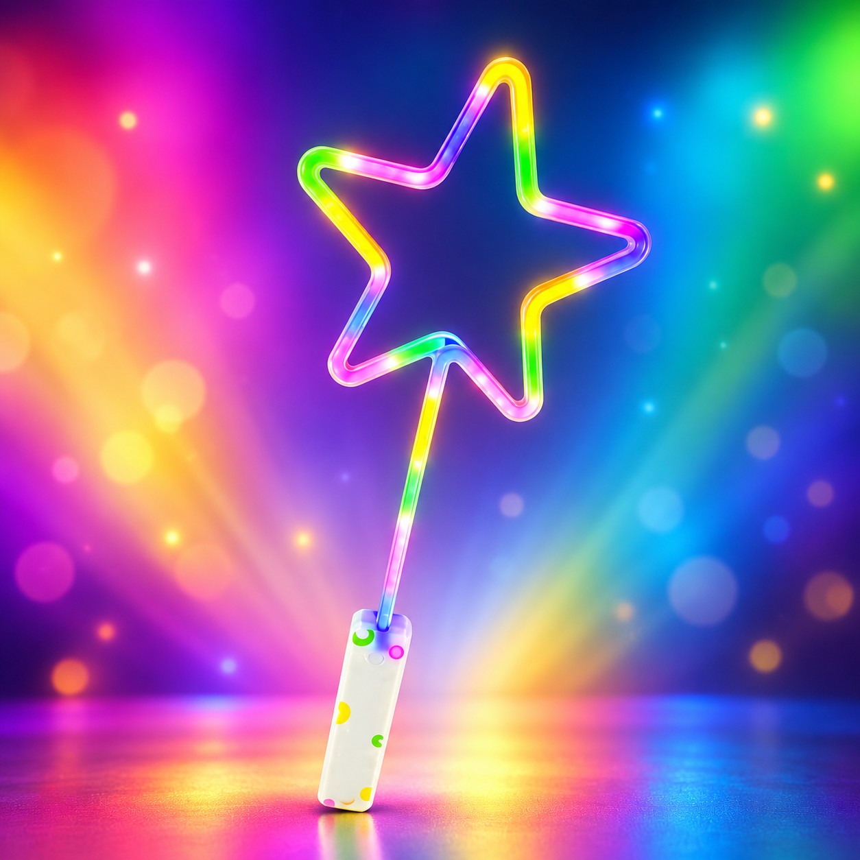 21521 LED Neon Star Wand Light, Blue, Battery Operated, Decorative Party