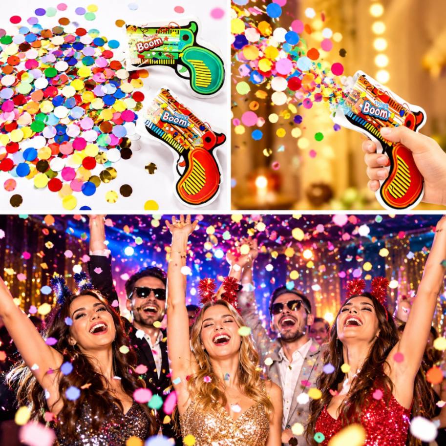 21520  Party Poppers Party Supplies MulticolorMetallic Inflatable Gun Premium Popper Favors for Birthday Wedding Graduation Anniversary Parties Celebrations
