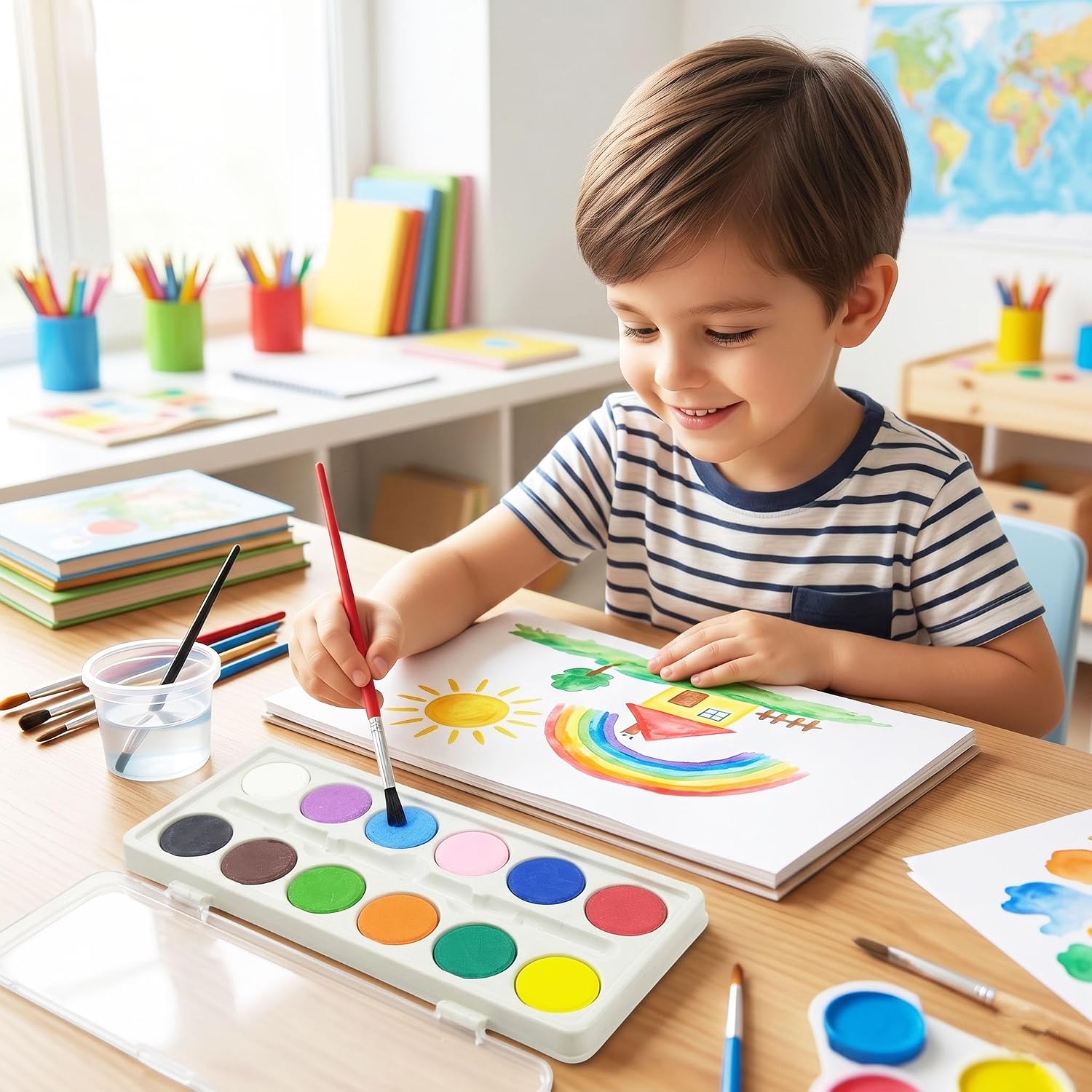 21547 Compact Water Color Paint Set with Brush for Kids and Beginne Painting Color Kit for Drawing, Painting, Coloring and Art Activities, Birthday Gifts and Return Giftsrs