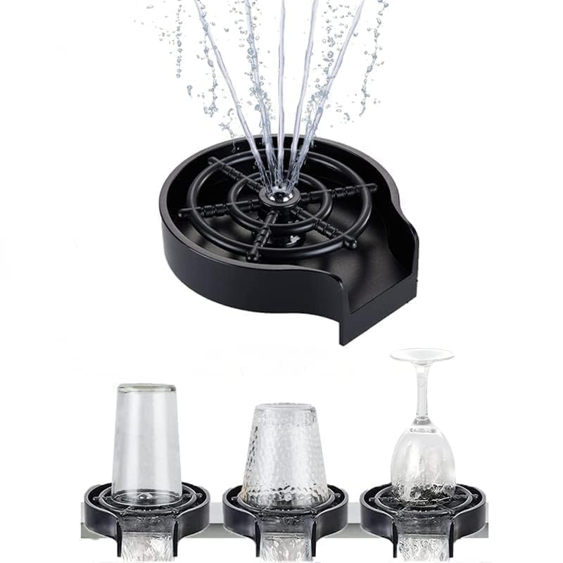 21561  Automatic Cup Washer for Sink | Glass Rinser for Kitchen, Bar & Cafe | High Pressure Jet Cleaner for Bottles, Cups & Wine Glasses | Cleaning Accessory | Cup Rinser Kitchen Sink Attachment