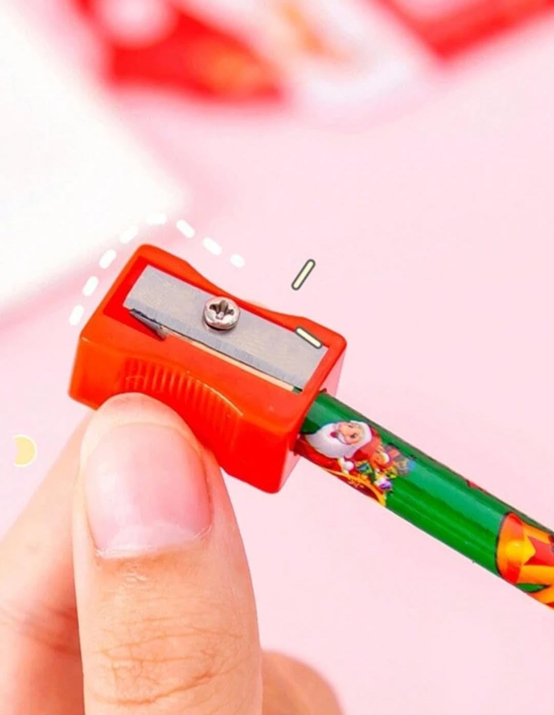 8010 Merry Christmas Stationery Gift Set for Kids Christmas Gifts for Kids New Year Gift, Christmas Theme 1Scale, 2Pencil, 1Sharpener, 1Eraser, Merry X-Max Return Gift for Girls & Boys