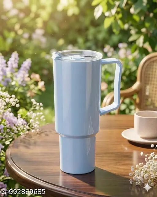 21578 Multicolour Plastic Small Tumbler with Straw, 1200ml