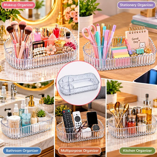 21580 Premium Transparent Acrylic Multipurpose Organizer Tray with Makeup, Bathroom & Kitchen Storage